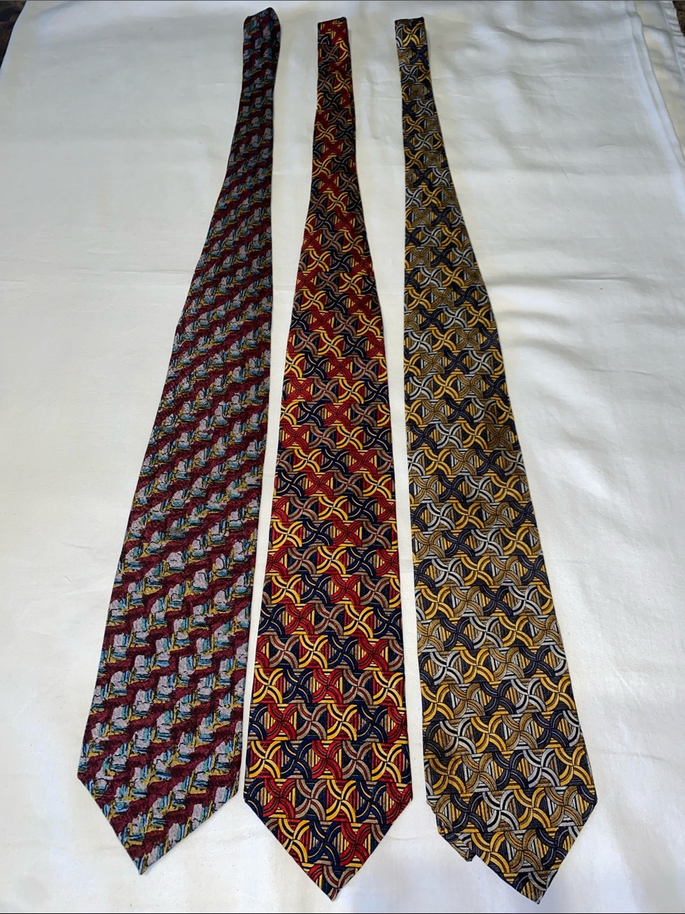 Vintage Jerry Garcia Silk Ties Lot 3 Stonehenge Made in USA Abstract Geometric